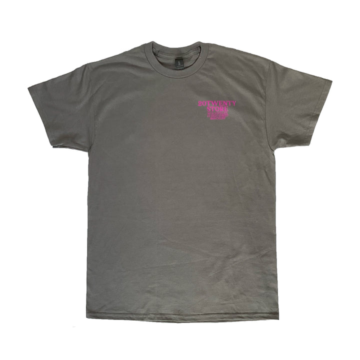 20Twenty MTB Supplies Banchory Shop Tee Shirt Grey/Pink Front