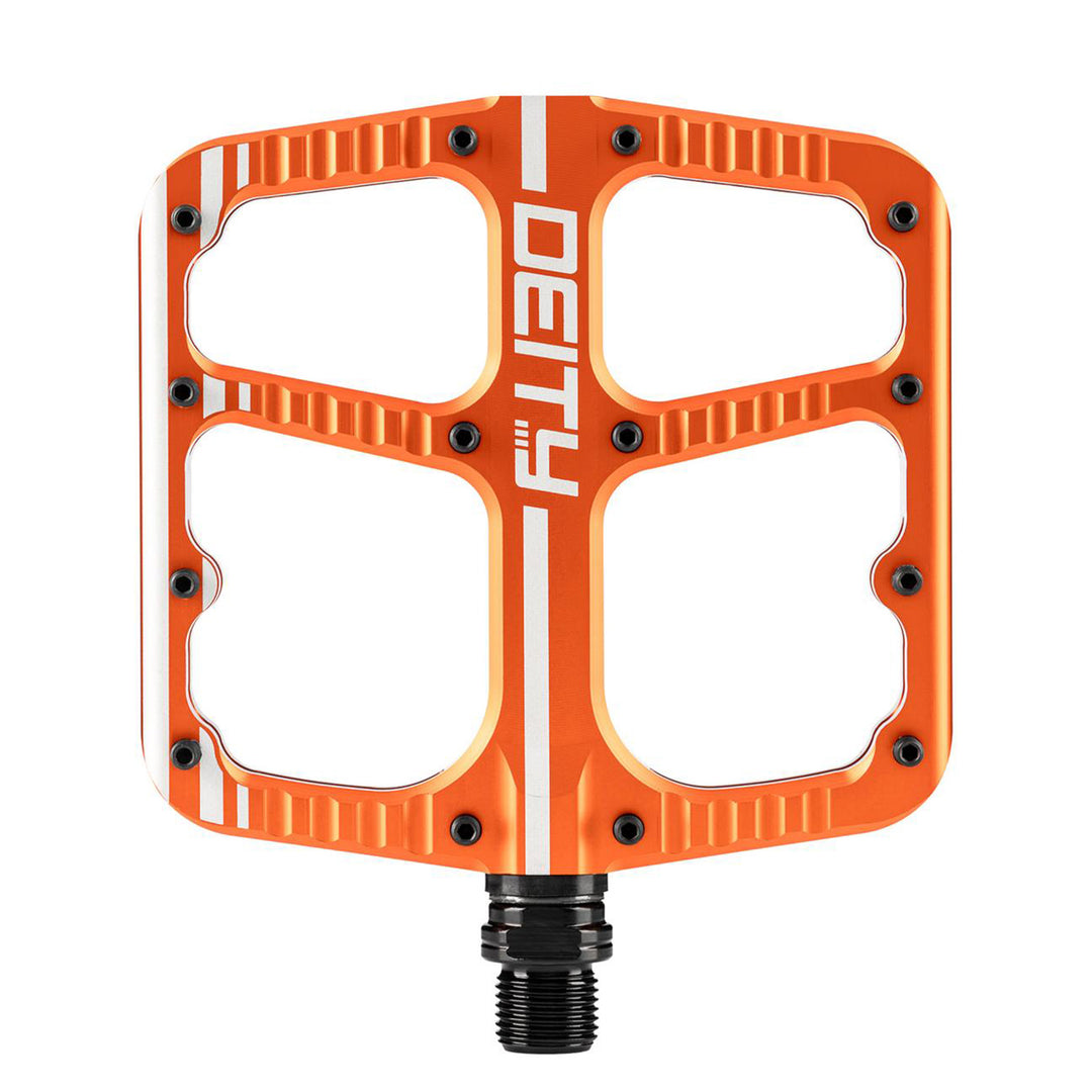 Deity Flat Trak Mountain Bike Pedals Orange