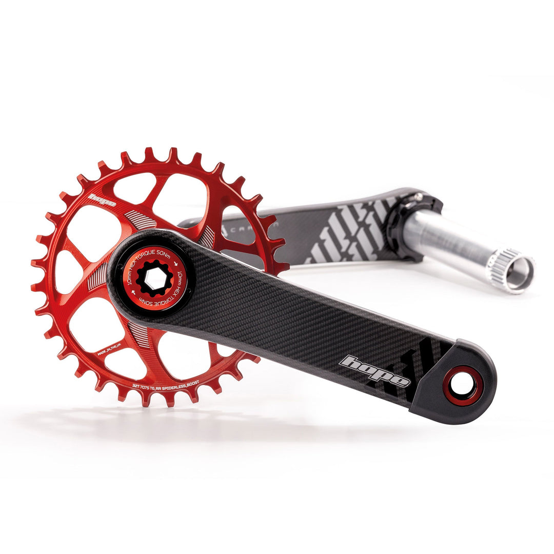 Hope Carbon Cranks Red