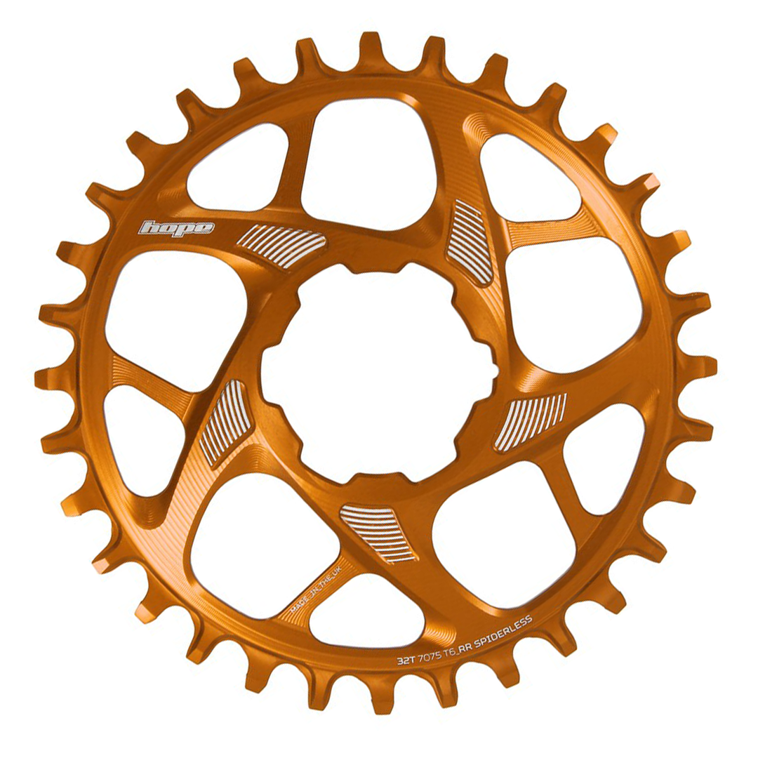 Hope R22 Spiderless Standard Retainer Ring Direct Mount Mountainbike Chainring  Orange