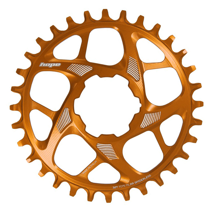 Hope R22 Spiderless Standard Retainer Ring Direct Mount Mountainbike Chainring  Orange