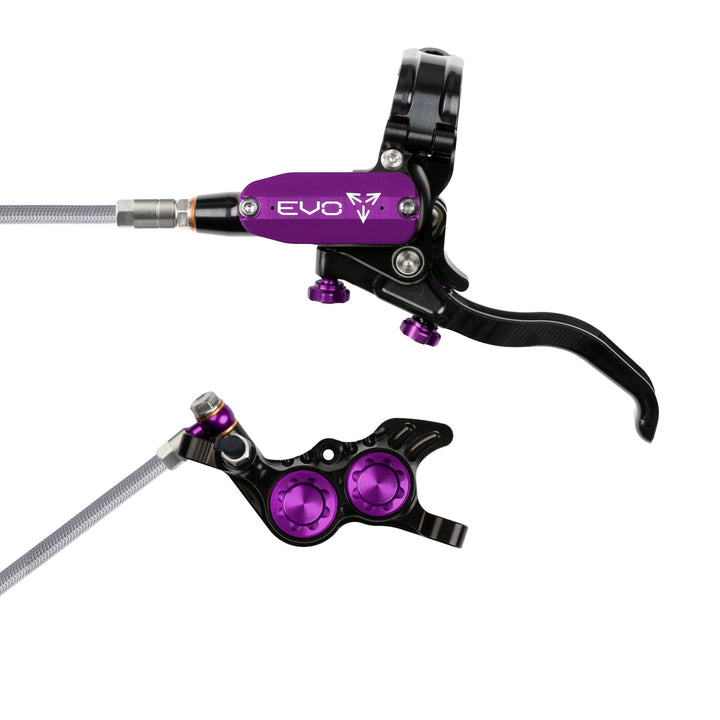 Hope EVO GR4 Mountain Bike Disc Brake with Braided Hose Black/Purple Left