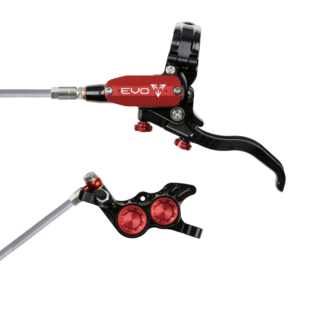 Hope EVO GR4 Mountain Bike Disc Brake with Braided Hose Black/Red Left