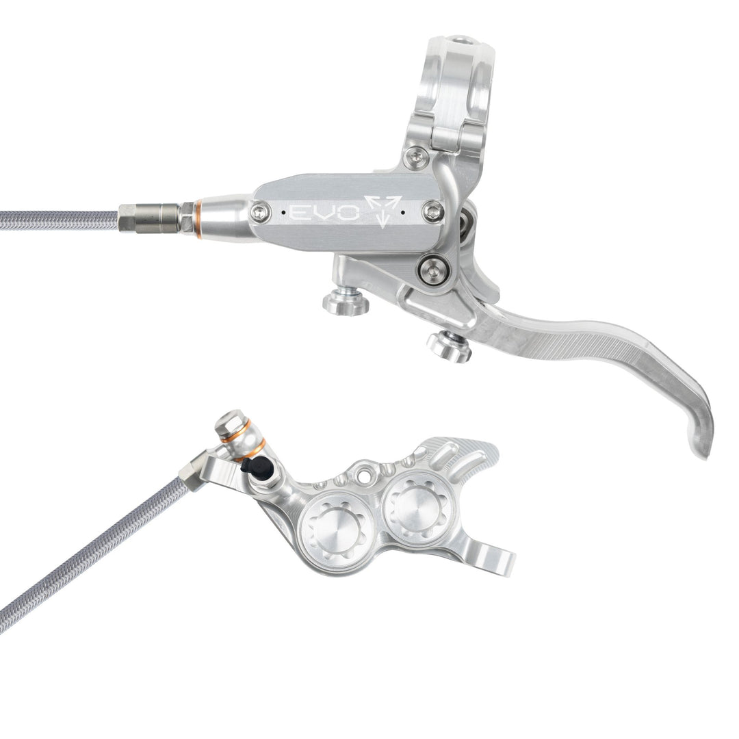 Hope EVO GR4 Mountain Bike Disc Brake with Braided Hose Silver/Silver Left