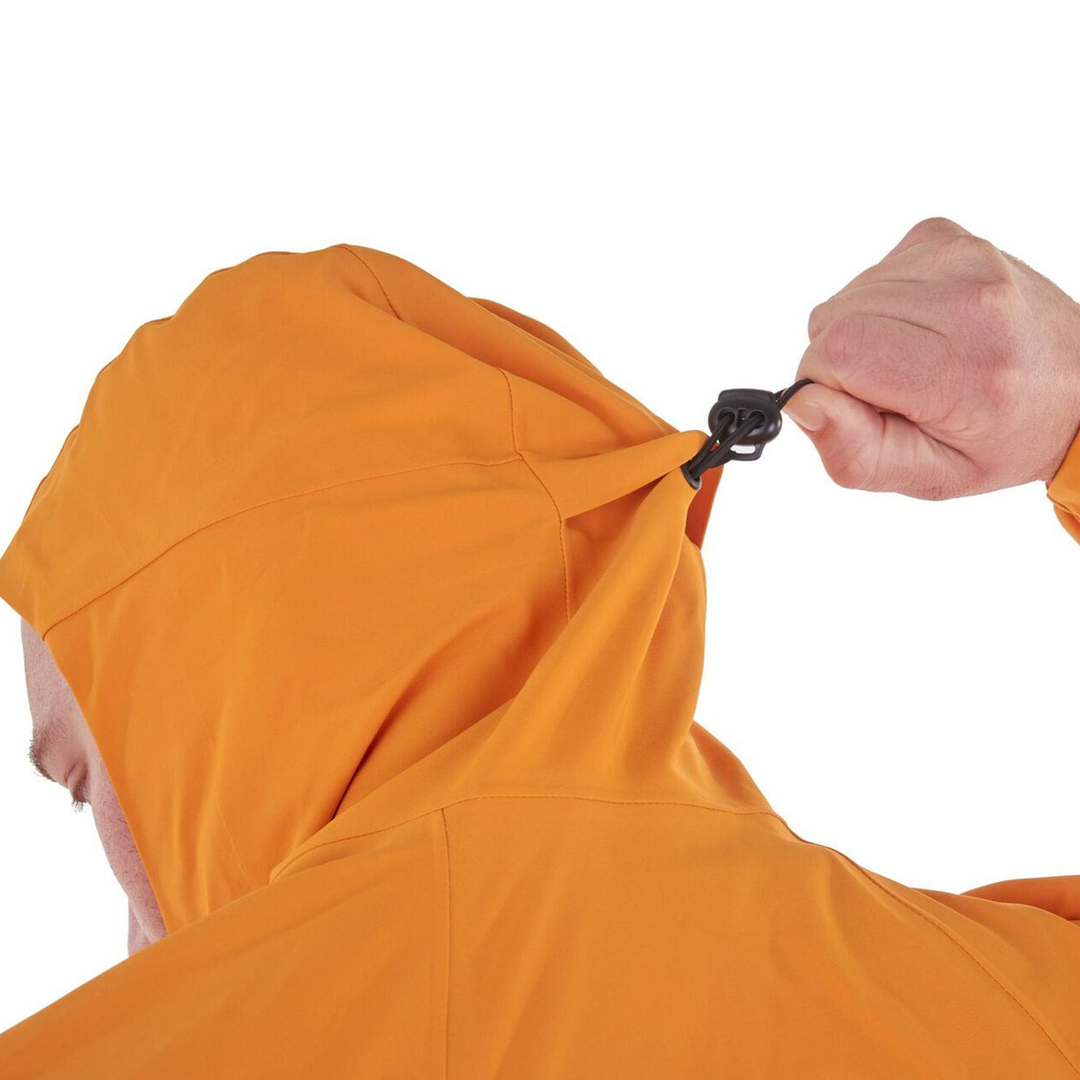DTE 3 Layer Men's Waterproof Jacket Mango Hood Toggle