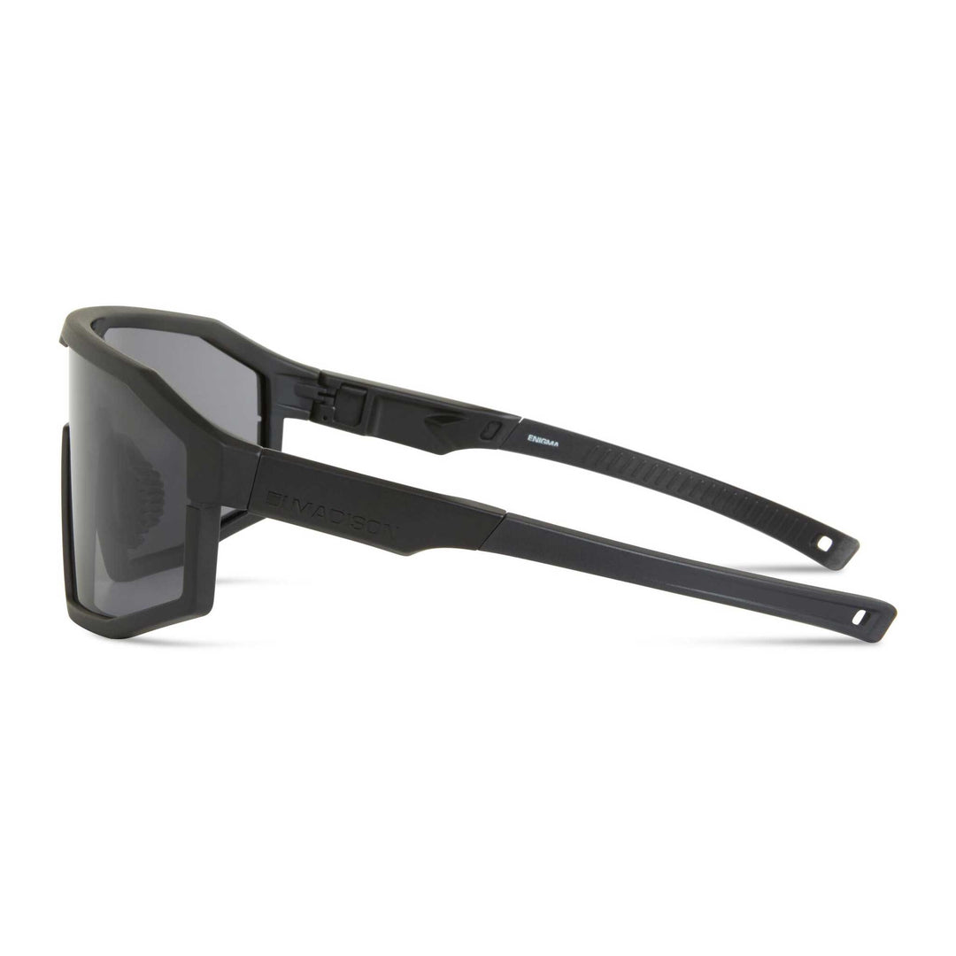Madison Enigma Mountain Bike Glasses Black Chrome Lens Side View