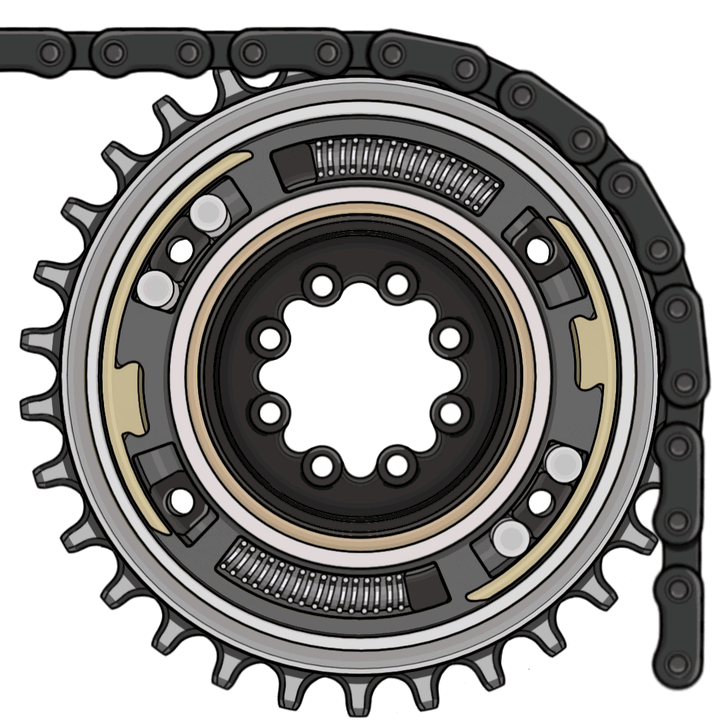 Rimpact Chain Damper Mountain Bike Chain Isolation Device Showing Chain Movement