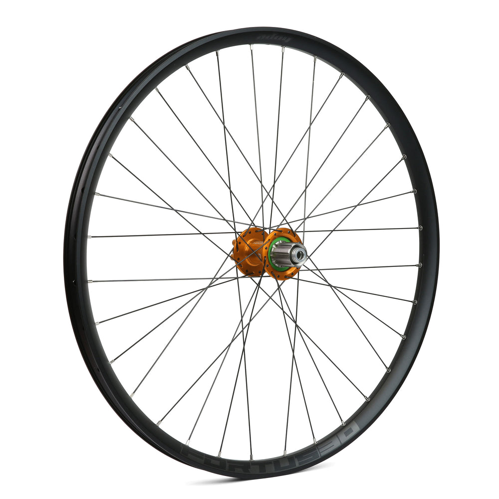 Hope Fortus 29" Rear Wheel 150/157 mm DH 7 Speed Hub Shimano HG Steel Orange