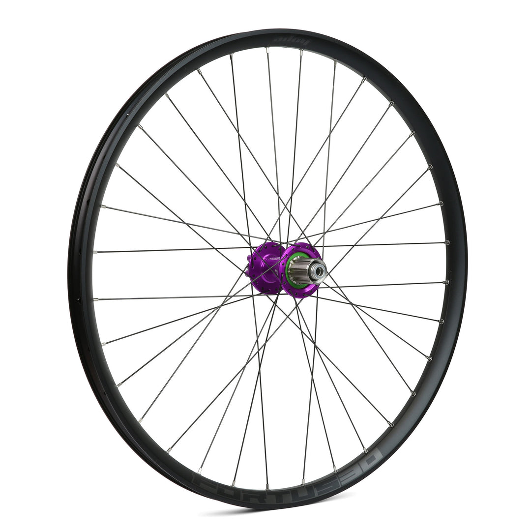 Hope Fortus 29" Rear Wheel 150/157 mm DH 7 Speed Hub Shimano HG Steel Purple