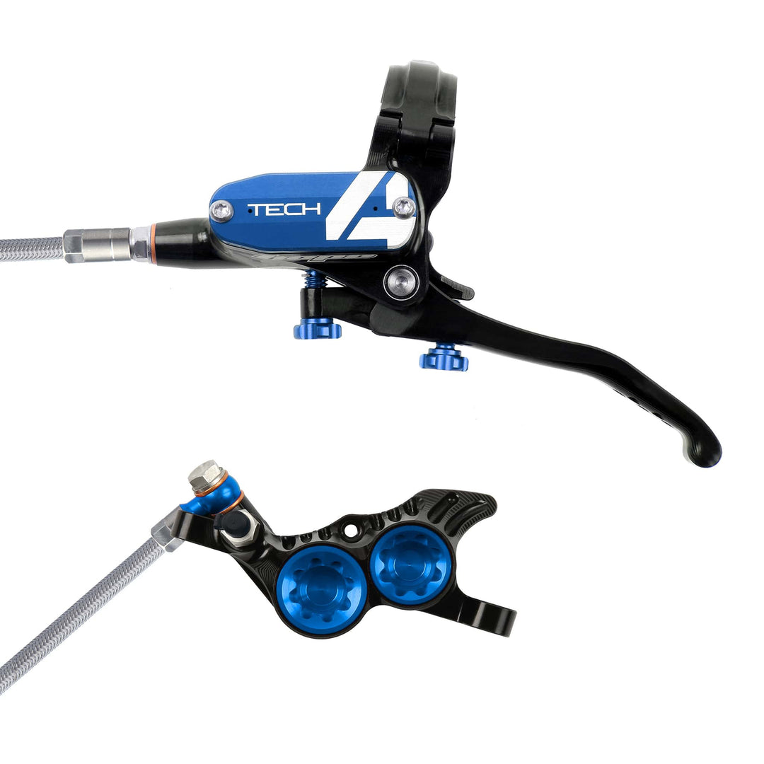 Hope Tech 4 Black Blue T4 V4 Braided Disc Brake