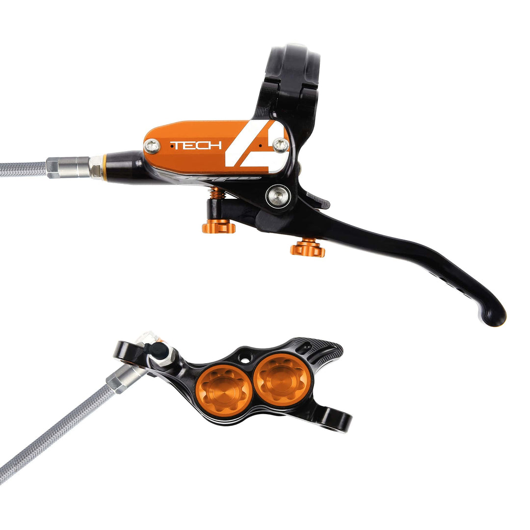 Hope Tech 4 Black Orange T4 E4 Braided Disc Brake