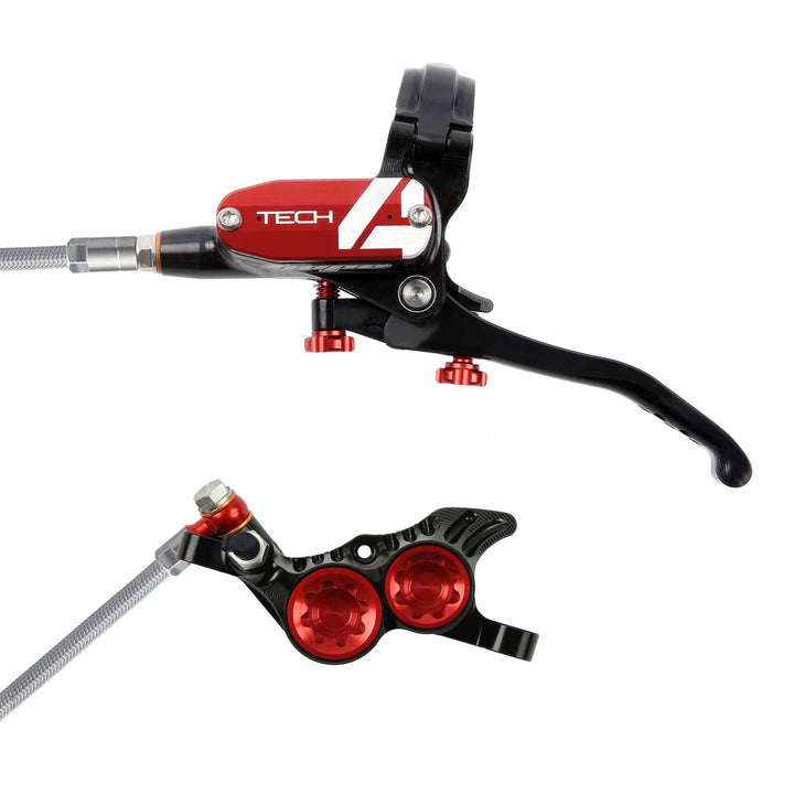Hope Tech 4 Black Red T4 V4 Braided Disc Brake