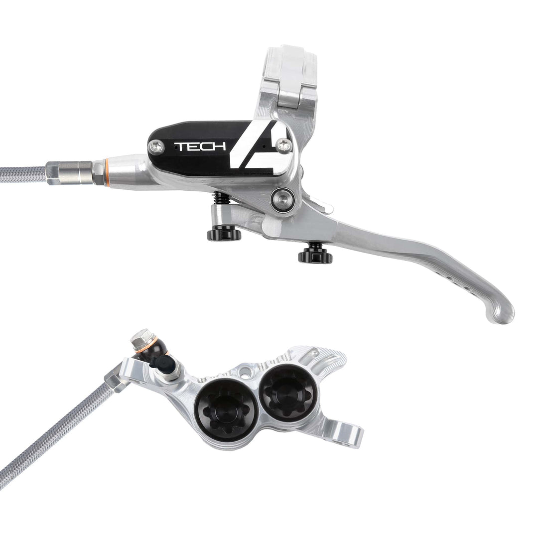 Hope Tech 4 Silver Black T4 V4 Braided Disc Brake