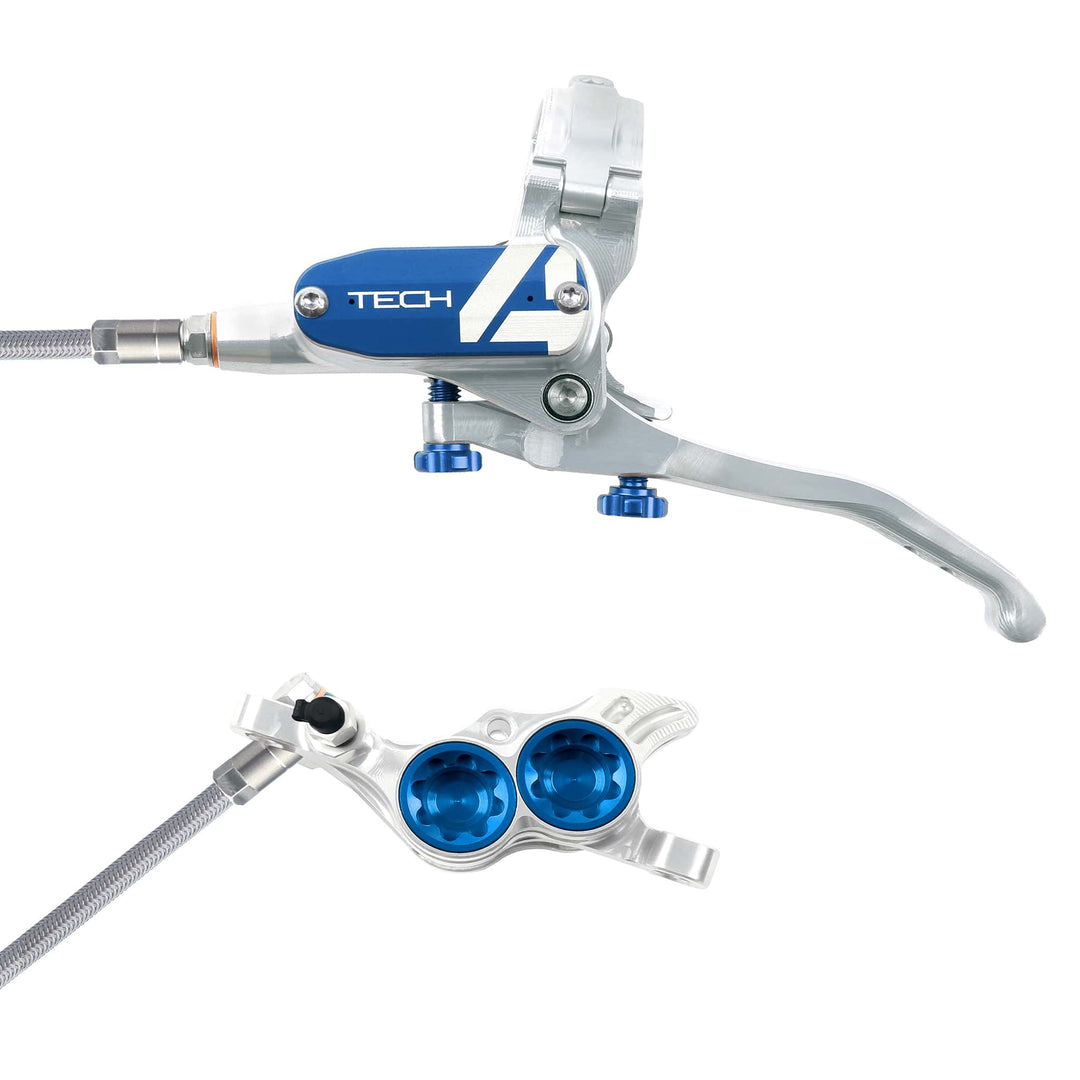 Hope Tech 4 Silver Blue T4 E4 Braided Disc Brake