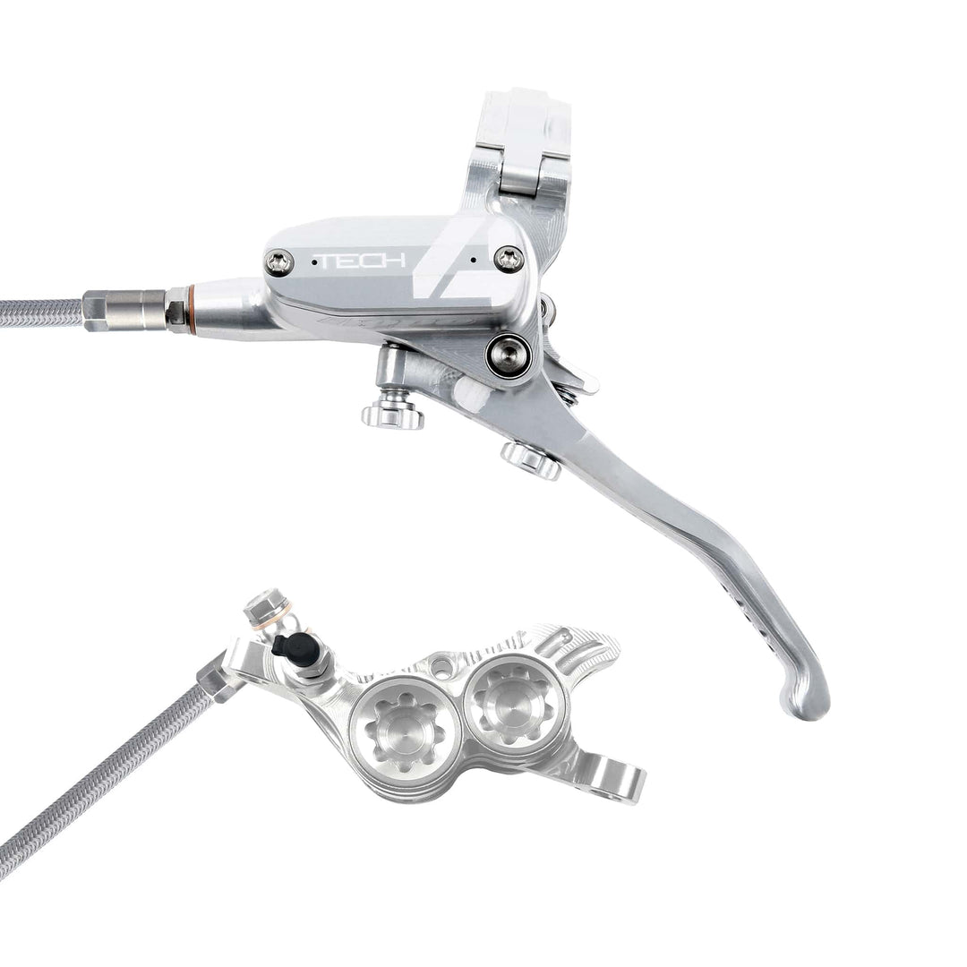 Hope Tech 4 Silver Silver T4 V4 Braided Disc Brake