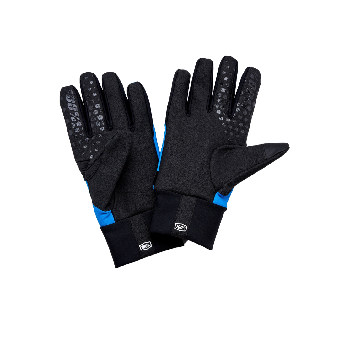 100% Brisker Waterproof Winter Mountainbike Gloves Blue Palm