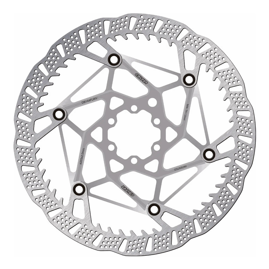 Galfer Shark Evo 6 Bolt Mountain Bike Brake Disc Rotor Raw Silver 203mm