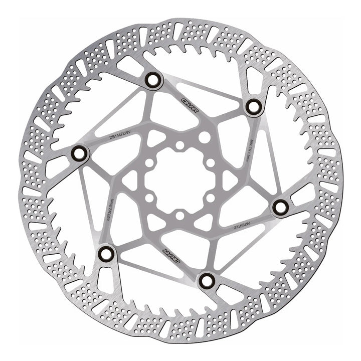 Galfer Shark Evo 6 Bolt Mountain Bike Brake Disc Rotor Raw Silver 203mm
