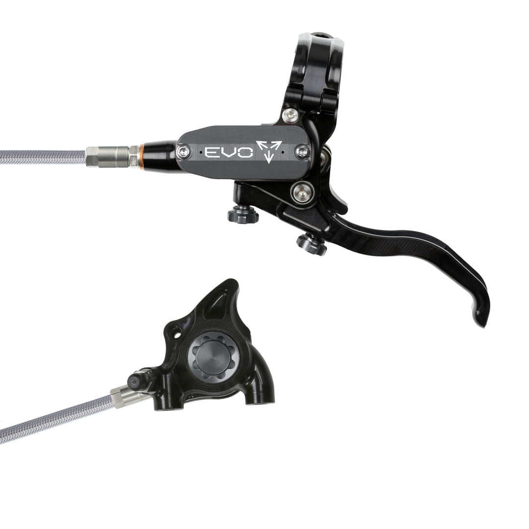 Hope Tech EVO X2 Flat Mount Mountain Bike Brakes Braided Hose Left Hand Lever Black/Smoke