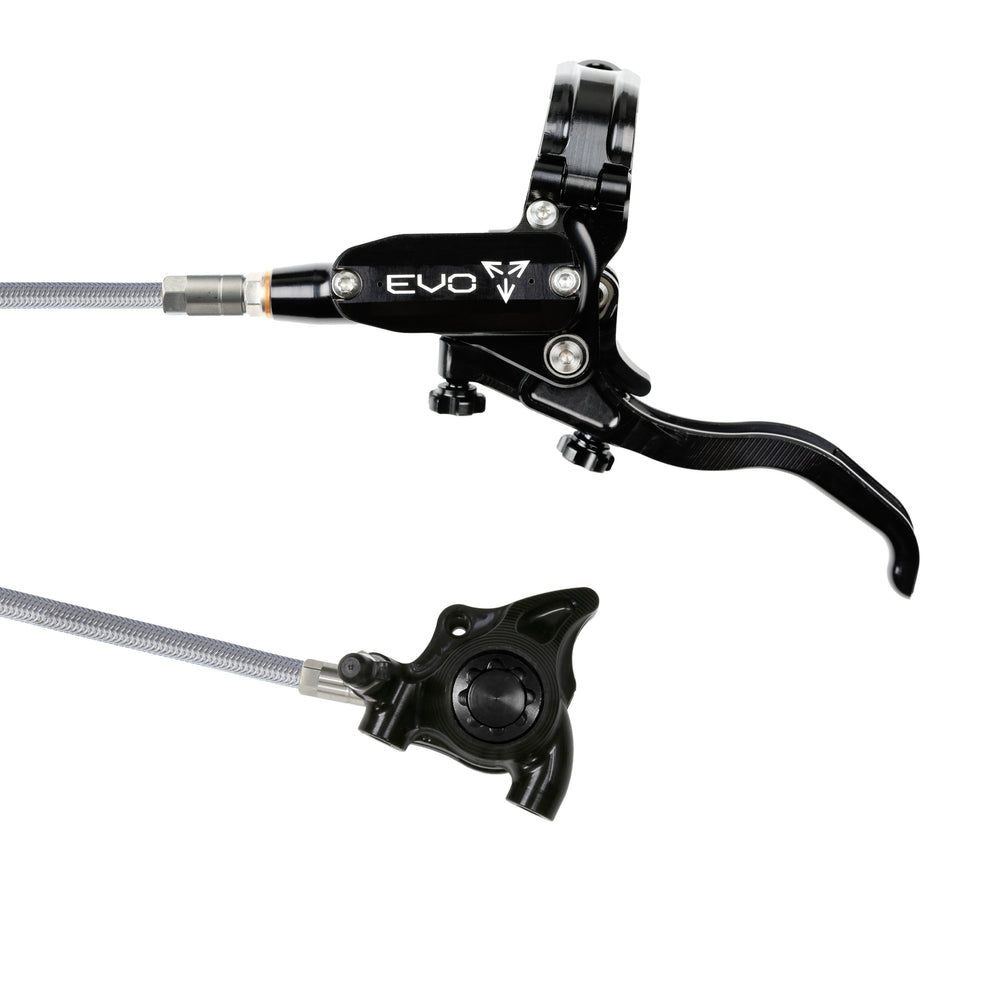 Hope Tech EVO X2 Flat Mount Mountain Bike Brakes Braided Hose Left Hand Lever Black/Black