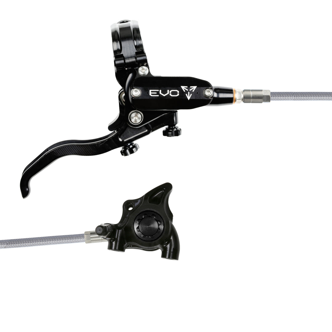 Hope Tech EVO X2 Flat Mount Mountain Bike Brakes Braided Hose Right Hand Lever Black/Black