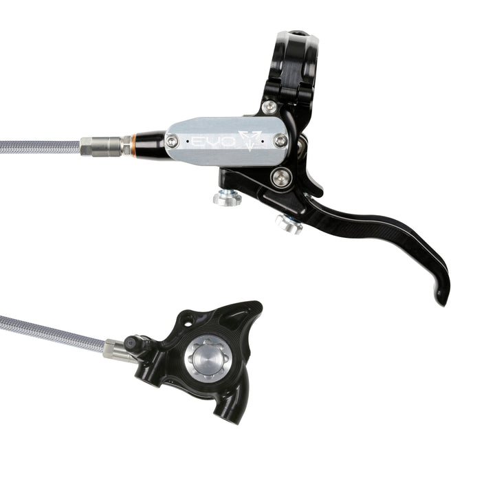 Hope Tech EVO X2 Flat Mount Mountain Bike Brakes Braided Hose Left Hand Lever Black/Silver