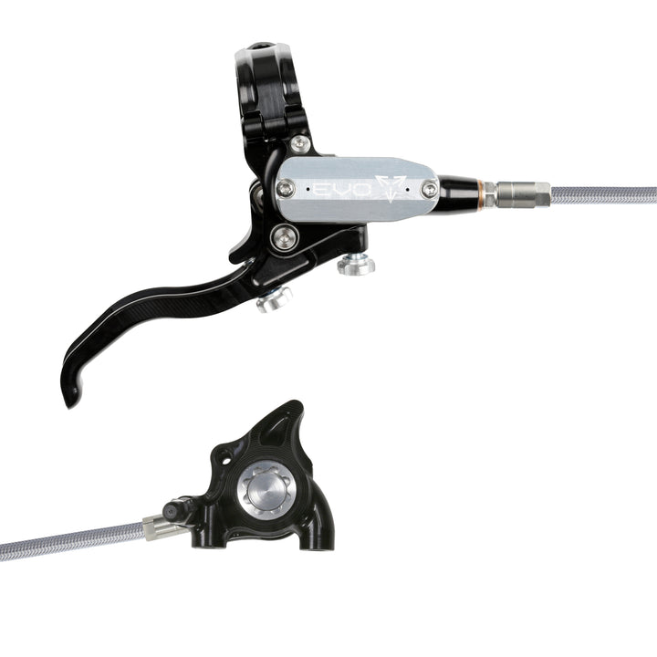 Hope Tech EVO X2 Flat Mount Mountain Bike Brakes Braided Hose Right Hand Lever Black/Silver