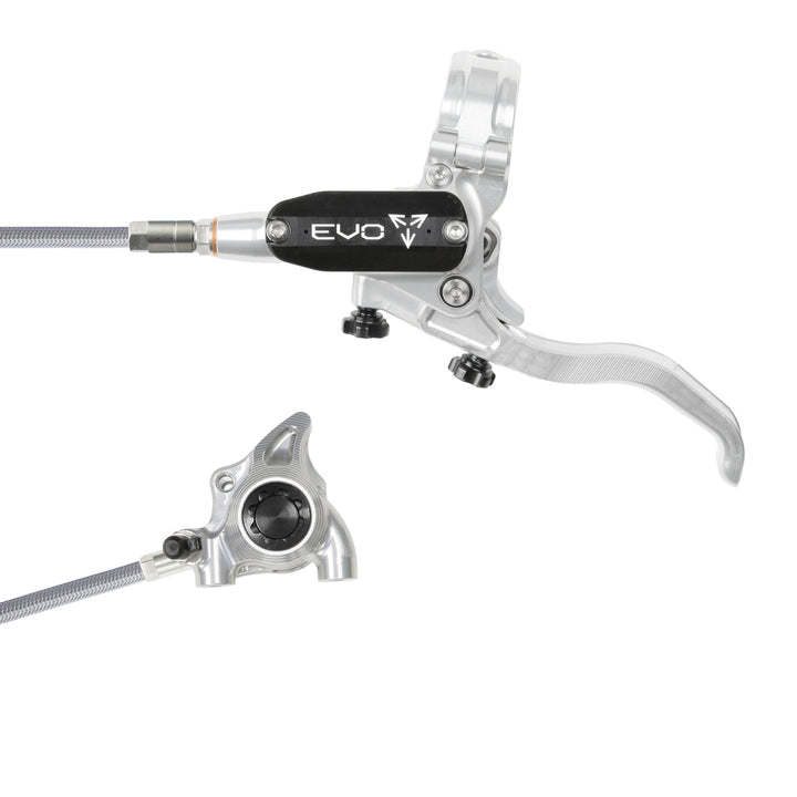 Hope Tech EVO X2 Flat Mount Mountain Bike Brakes Braided Hose Left Hand Lever Silver/Black