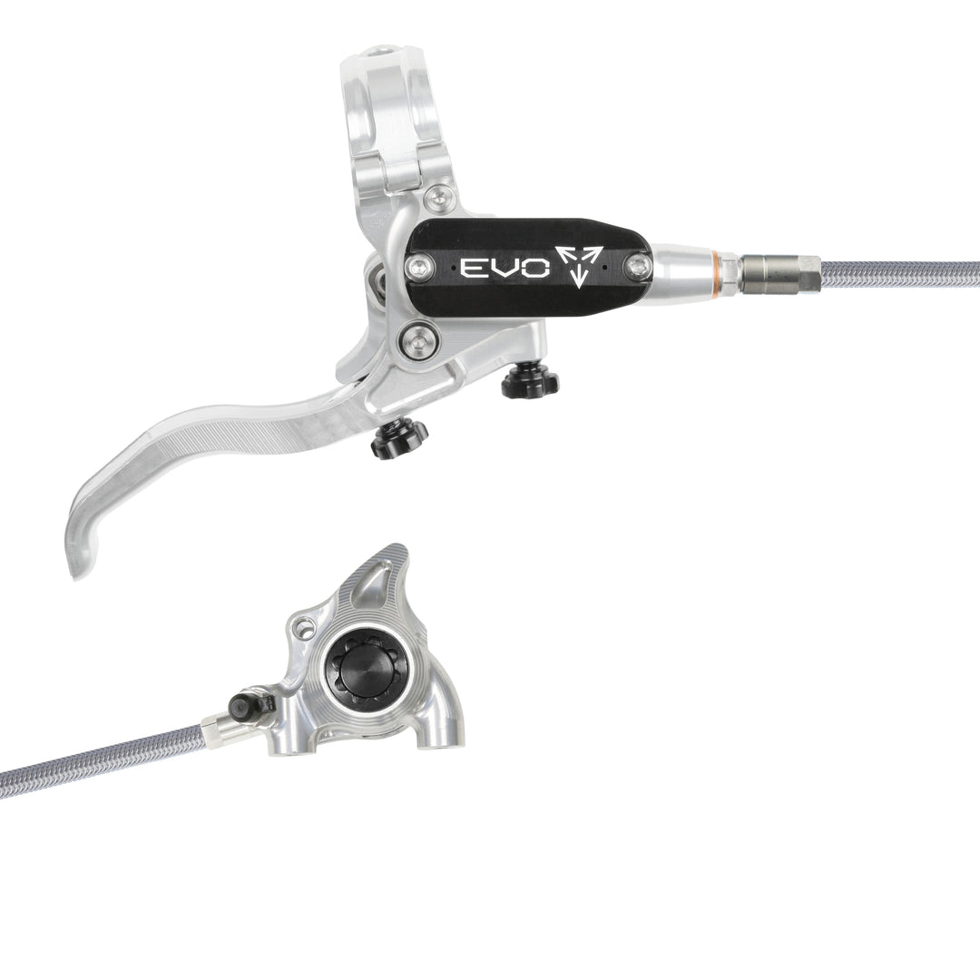 Hope Tech EVO X2 Flat Mount Mountain Bike Brakes Braided Hose Right Hand Lever Silver/Black