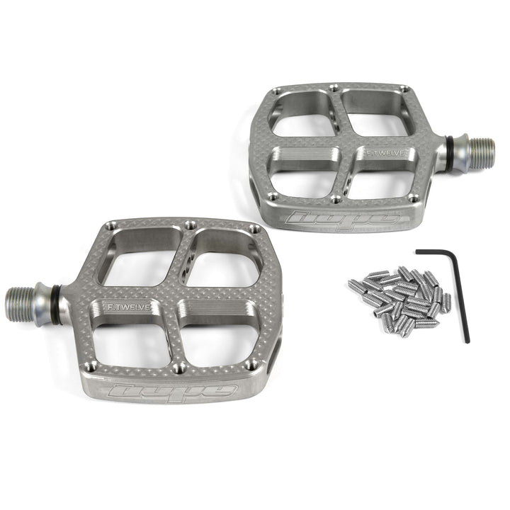 Hope F12 Small Flat Mountain Bike Pedals  Silver