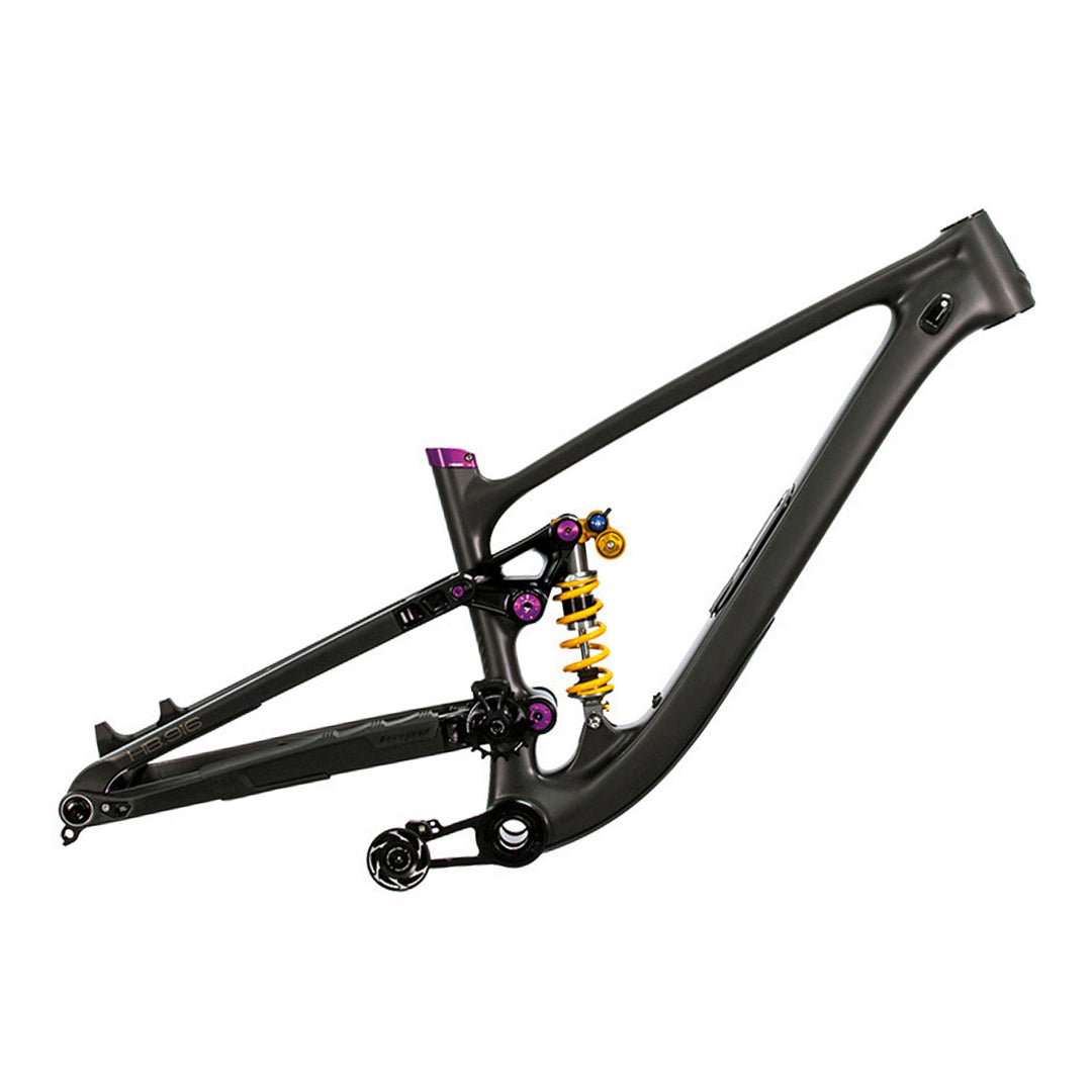 Hope HB916 Raw Carbon Frame With Purple Bolts