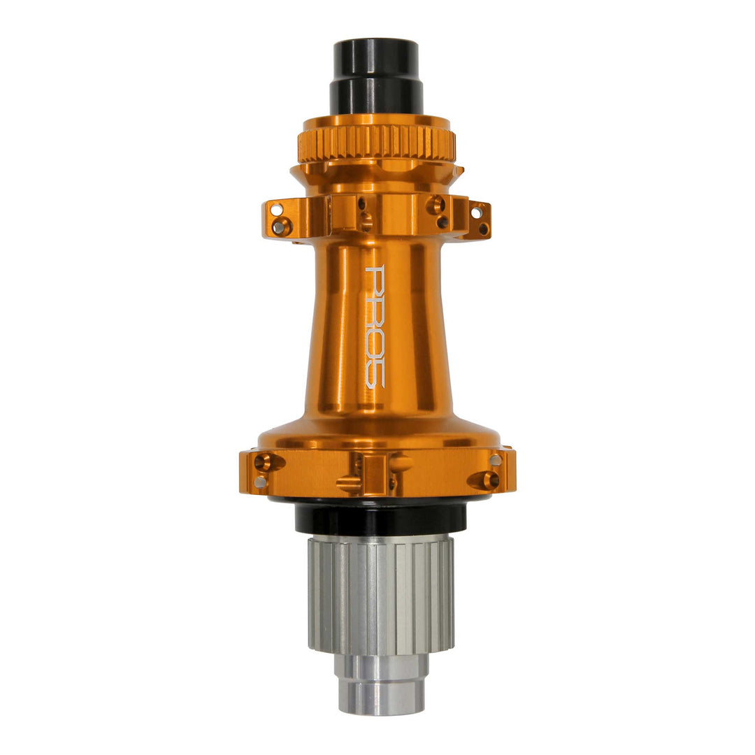 Hope Pro 5 Rear Centrelock Straight Pull Road Bike Hub Orange with Shimano MS Freehub