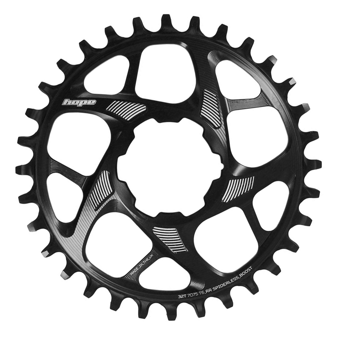 Hope R22 Spiderless Boost Retainer Ring Direct Mount Mountainbike Chainring Black