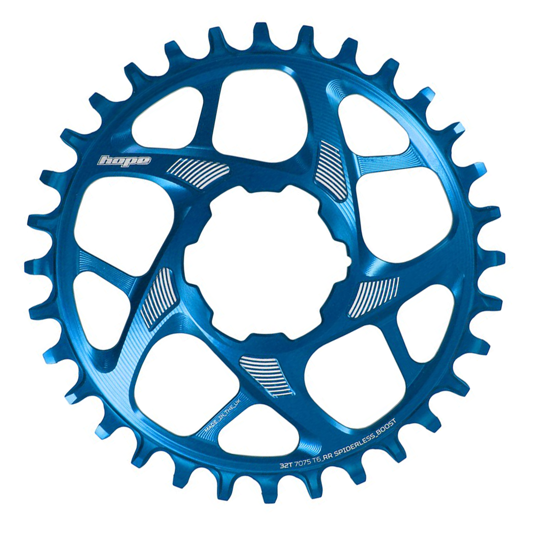 Hope R22 Spiderless Boost Retainer Ring Direct Mount Mountainbike Chainring Blue