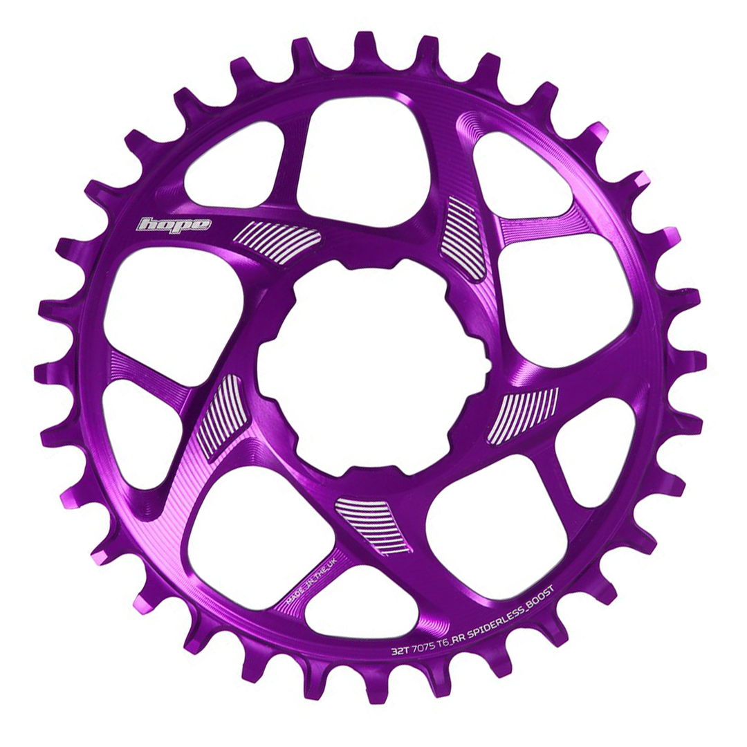 Hope R22 Spiderless Boost Retainer Ring Direct Mount Mountainbike Chainring Purple