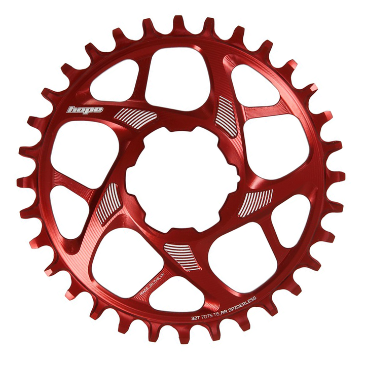 Hope R22 Spiderless Standard Retainer Ring Direct Mount Mountainbike Chainring  Red