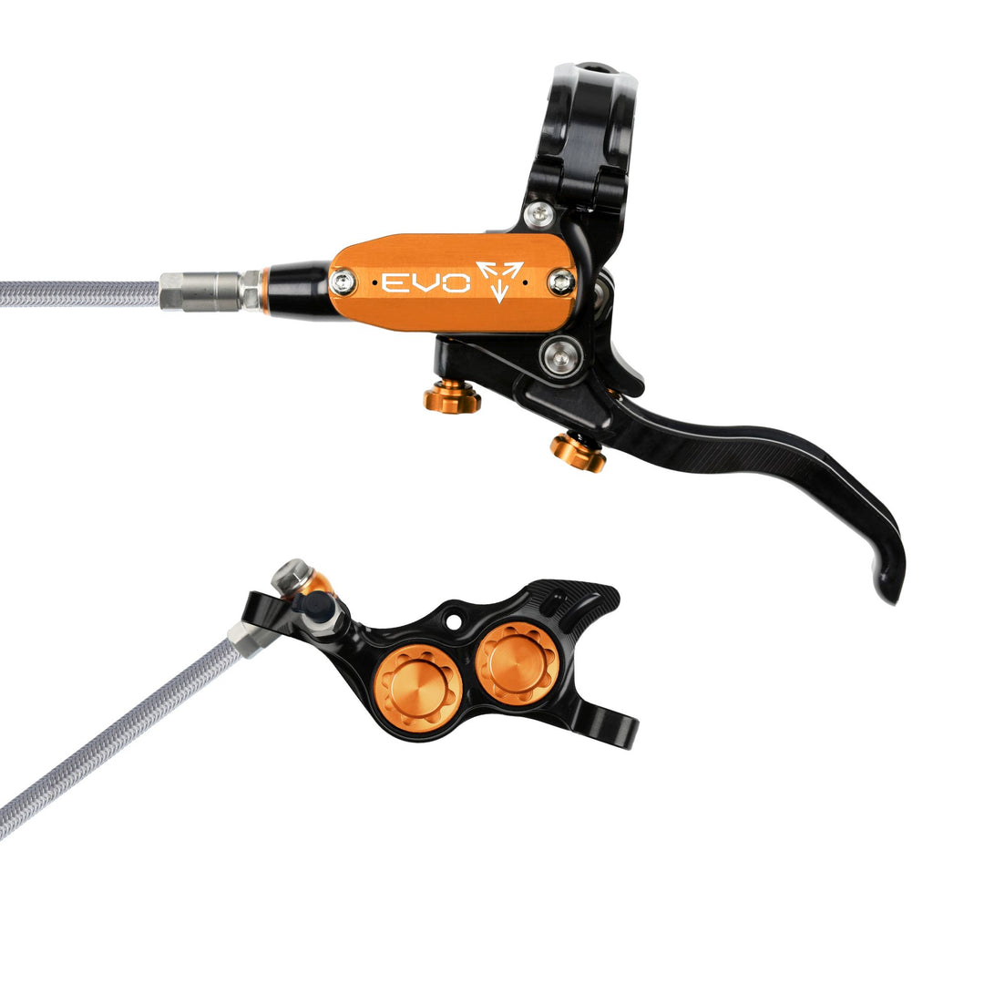 Hope EVO TR4 Mountain Bike Disc Brake with Braided Hose Black/Orange Left