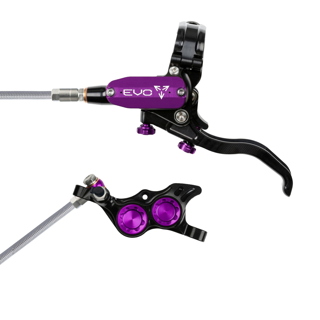Hope EVO TR4 Mountain Bike Disc Brake with Braided Hose Black/Purple Left