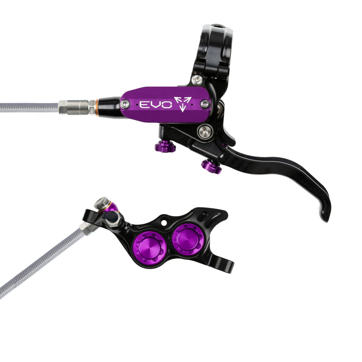 Hope EVO TR4 Mountain Bike Disc Brake with Braided Hose Black/Purple Left