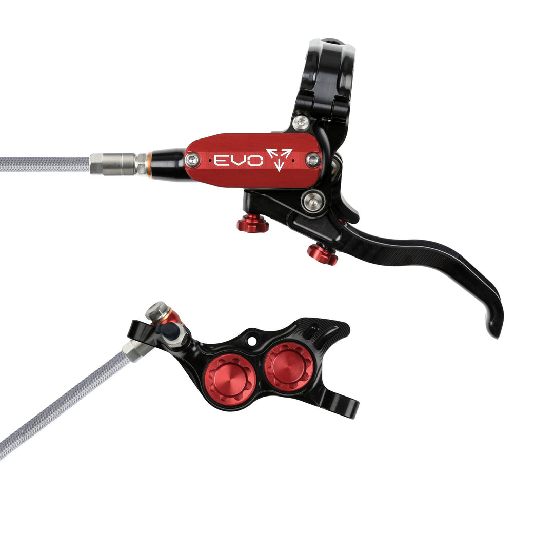 Hope EVO TR4 Mountain Bike Disc Brake with Braided Hose Black/Red Left