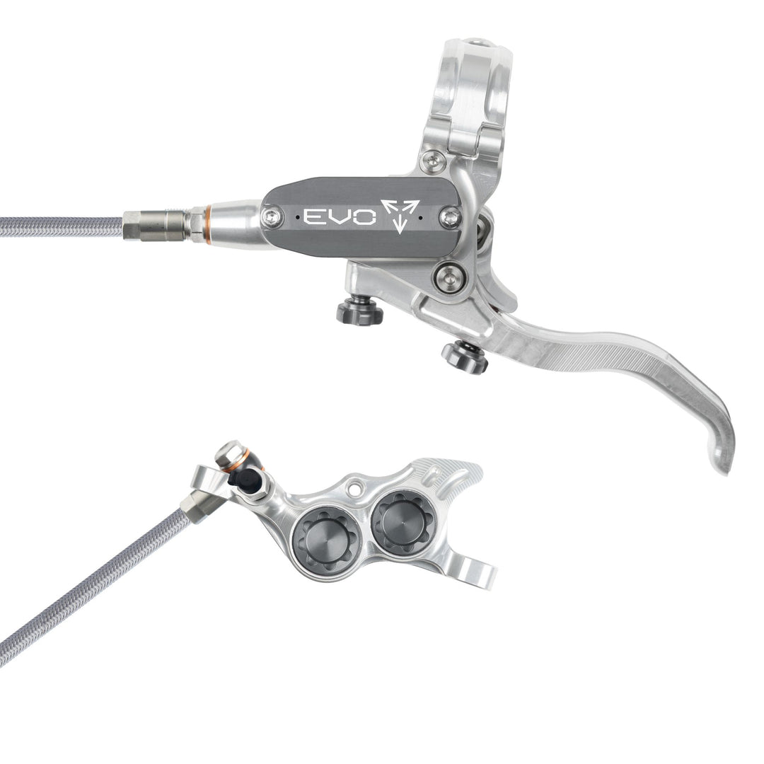 Hope EVO TR4 Mountain Bike Disc Brake with Braided Hose Silver/Smoke Left