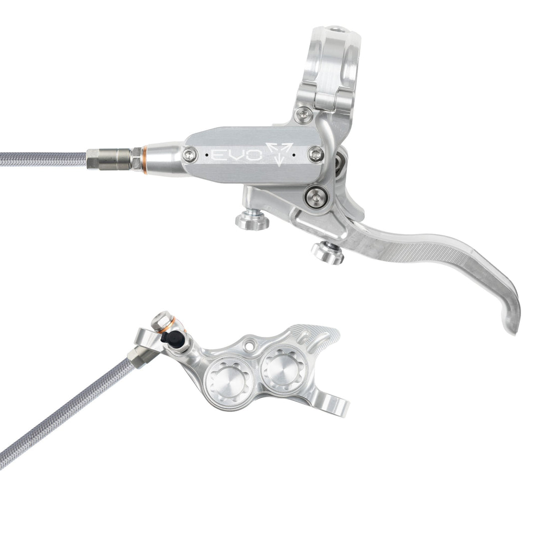 Hope EVO TR4 Mountain Bike Disc Brake with Braided Hose Silver/Silver Left
