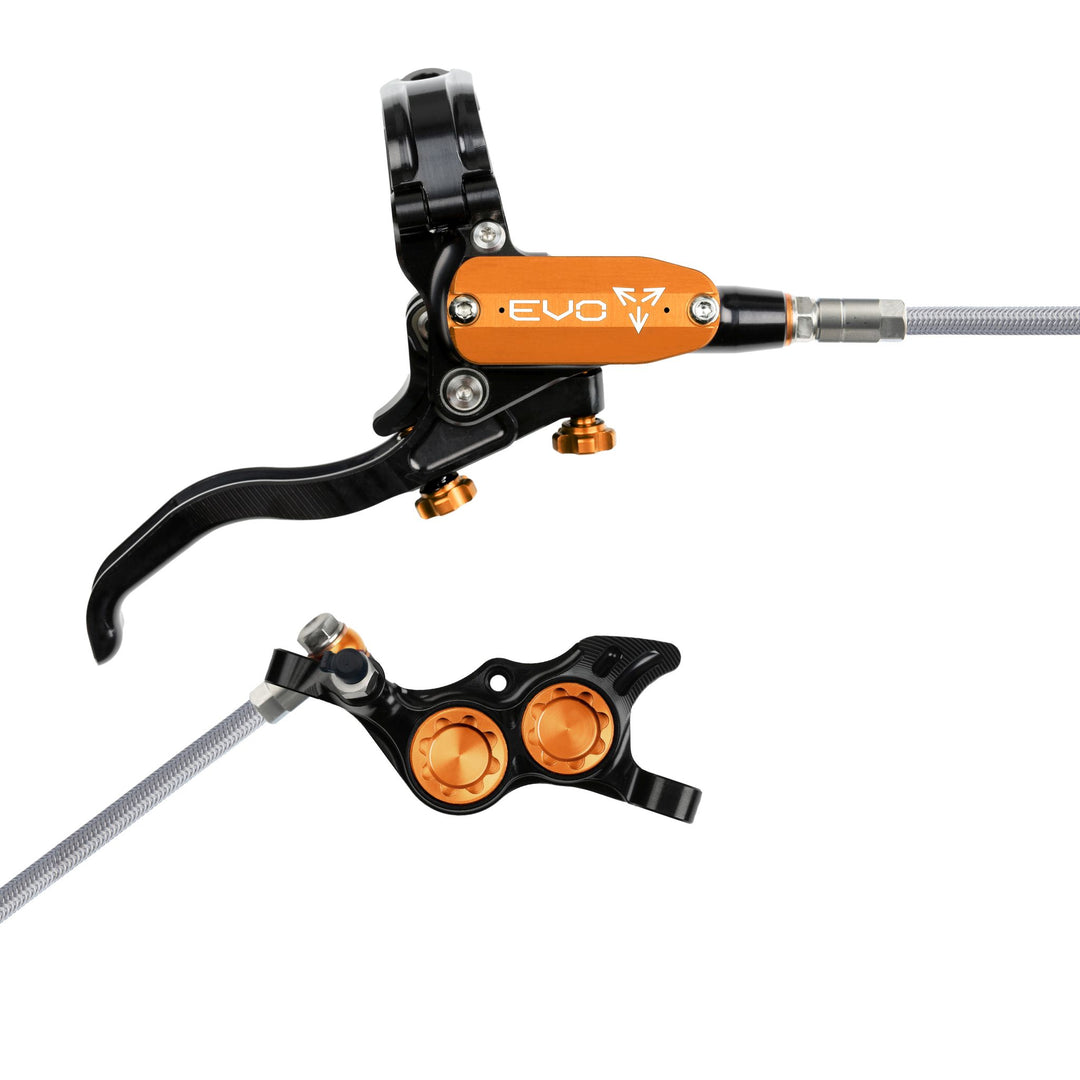Hope EVO TR4 Mountain Bike Disc Brake with Braided Hose Black/Orange Right
