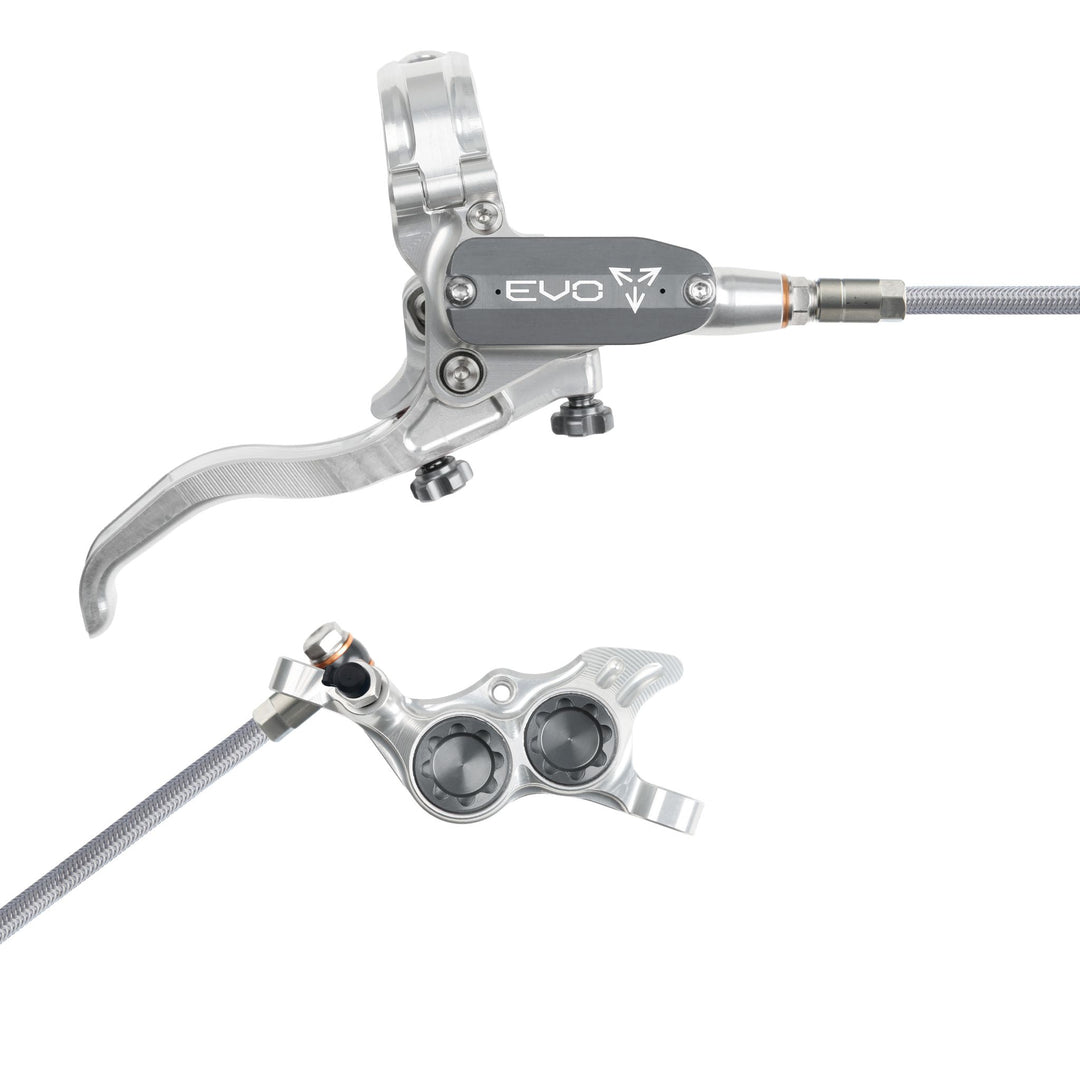 Hope EVO TR4 Mountain Bike Disc Brake with Braided Hose Silver/Smoke Right