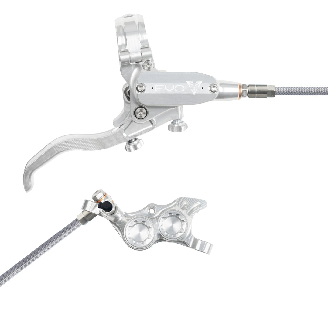 Hope EVO TR4 Mountain Bike Disc Brake with Braided Hose Silver/Silver Right