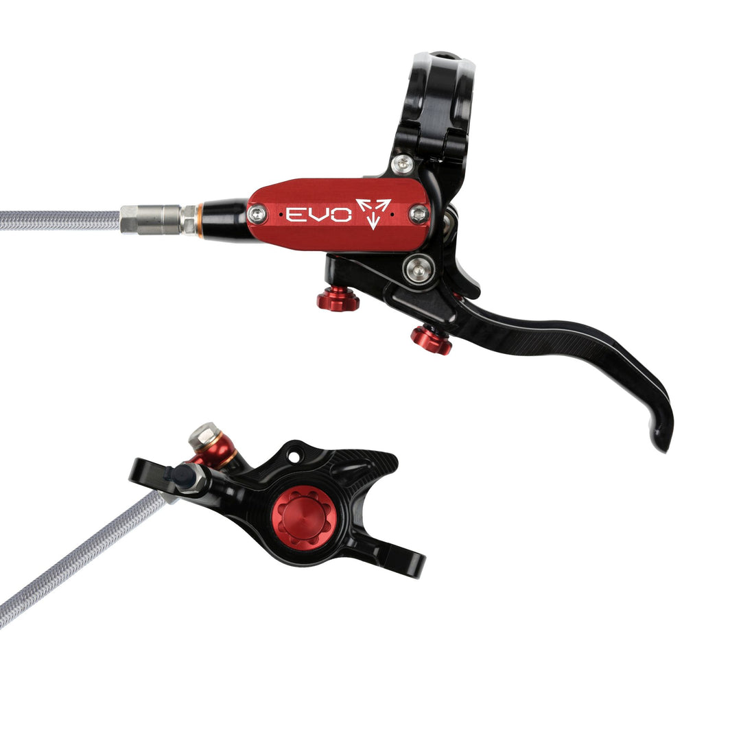Hope EVO X2 Mountain Bike Disc Brake with Braided Hose Black/Red Left