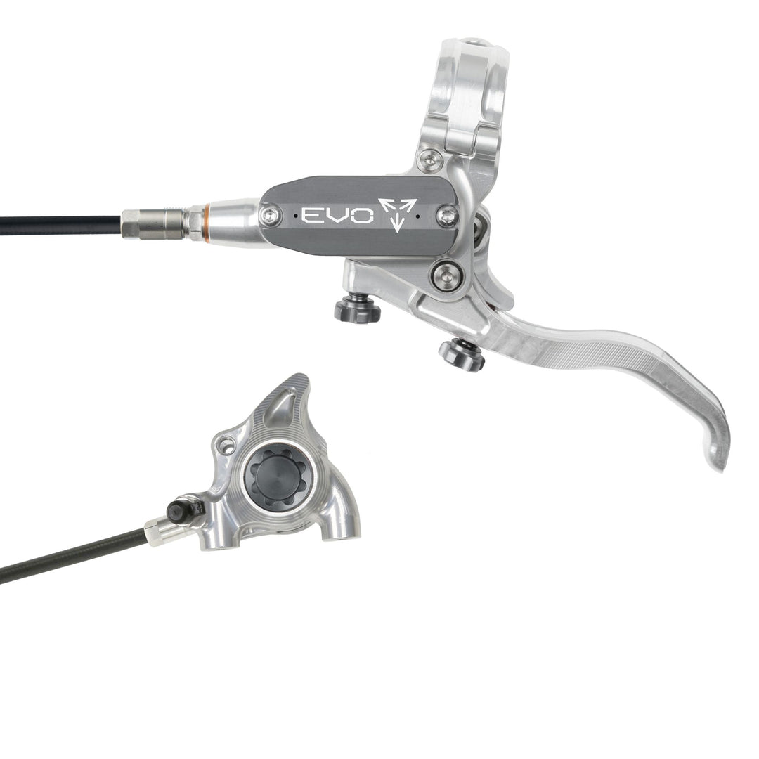 Hope EVO X2 Flat Mount Mountain Bike Disc Brake Silver/Smoke Left