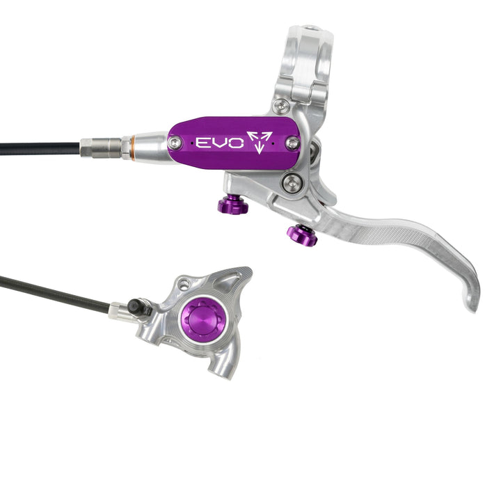 Hope EVO X2 Flat Mount Mountain Bike Disc Brake Silver/Purple Left