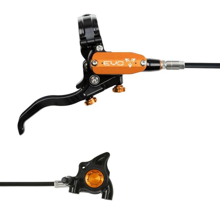 Hope EVO X2 Flat Mount Mountain Bike Disc Brake Black/Orange Right