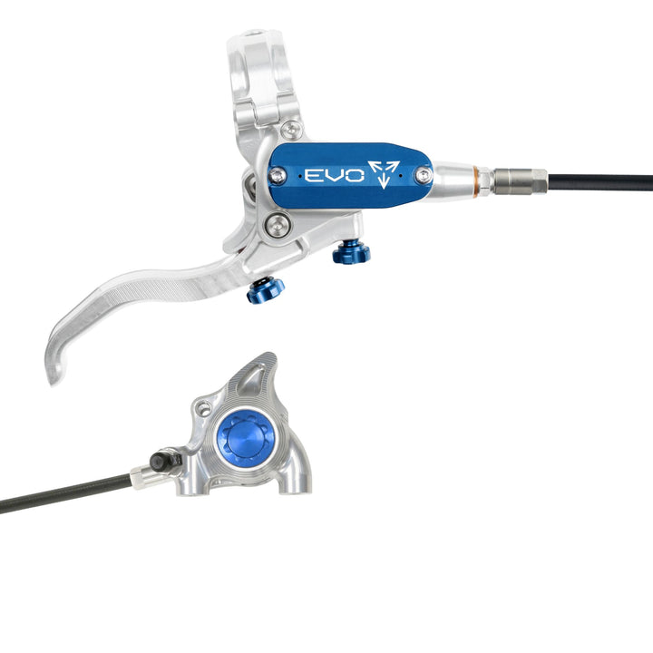 Hope EVO X2 Flat Mount Mountain Bike Disc Brake Silver/Blue Right